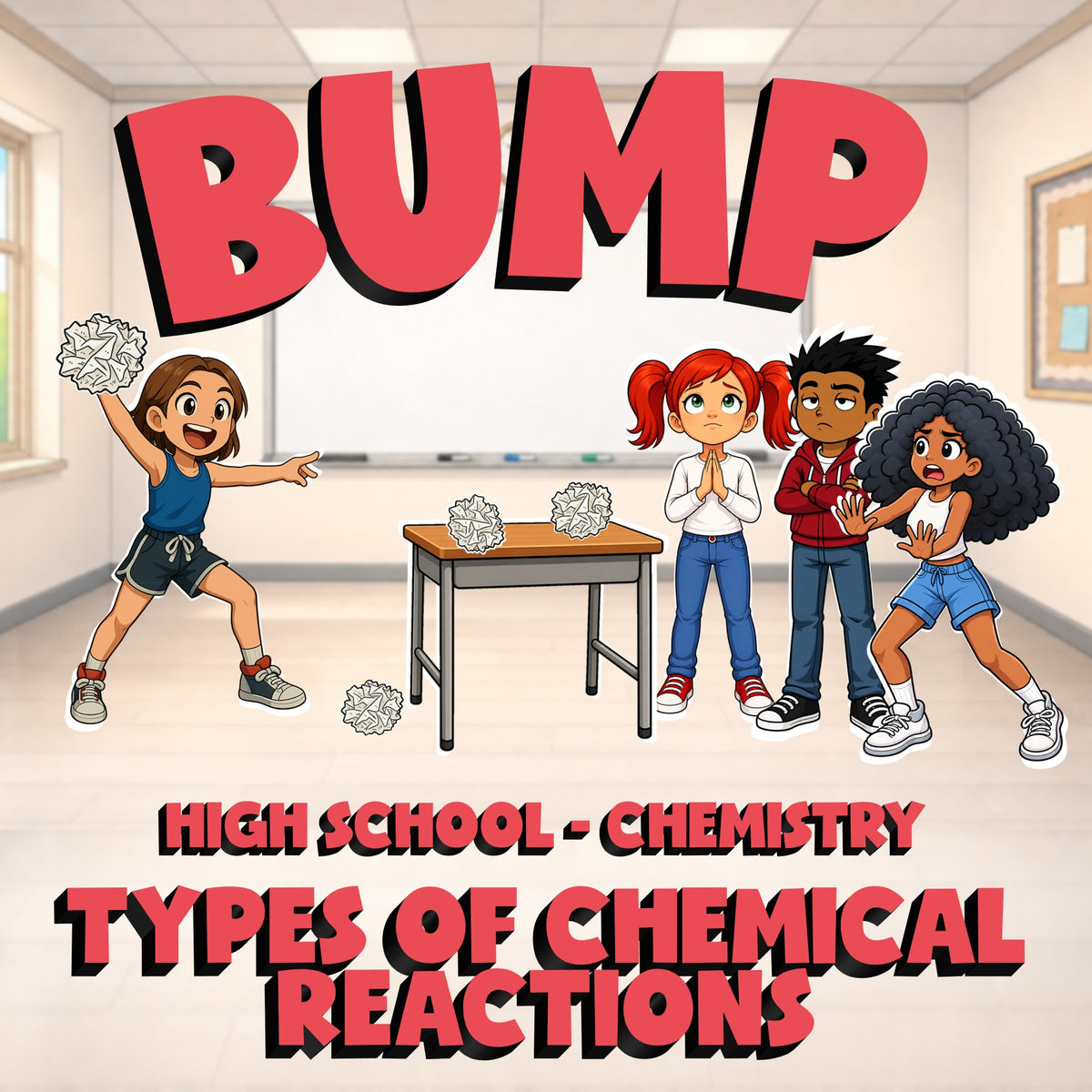 Types of Chemical Reactions BUMP Science Game - No Prep Chemistry Review