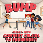 Convert Celsius to Fahrenheit BUMP Math Game - No Prep Grade 5 Review Activity