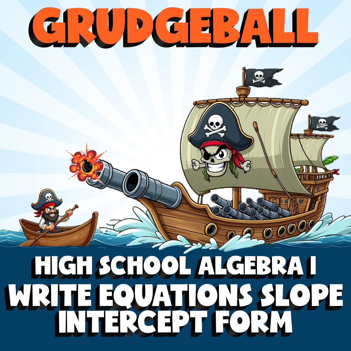 Write Equations Slope Intercept Form GRUDGEBALL Math Game - No Prep Algebra 1