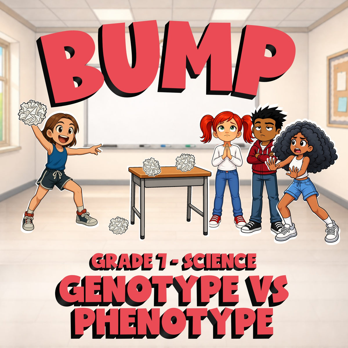 Genotype vs Phenotype BUMP Science Game - No Prep Grade 7 Review Activity