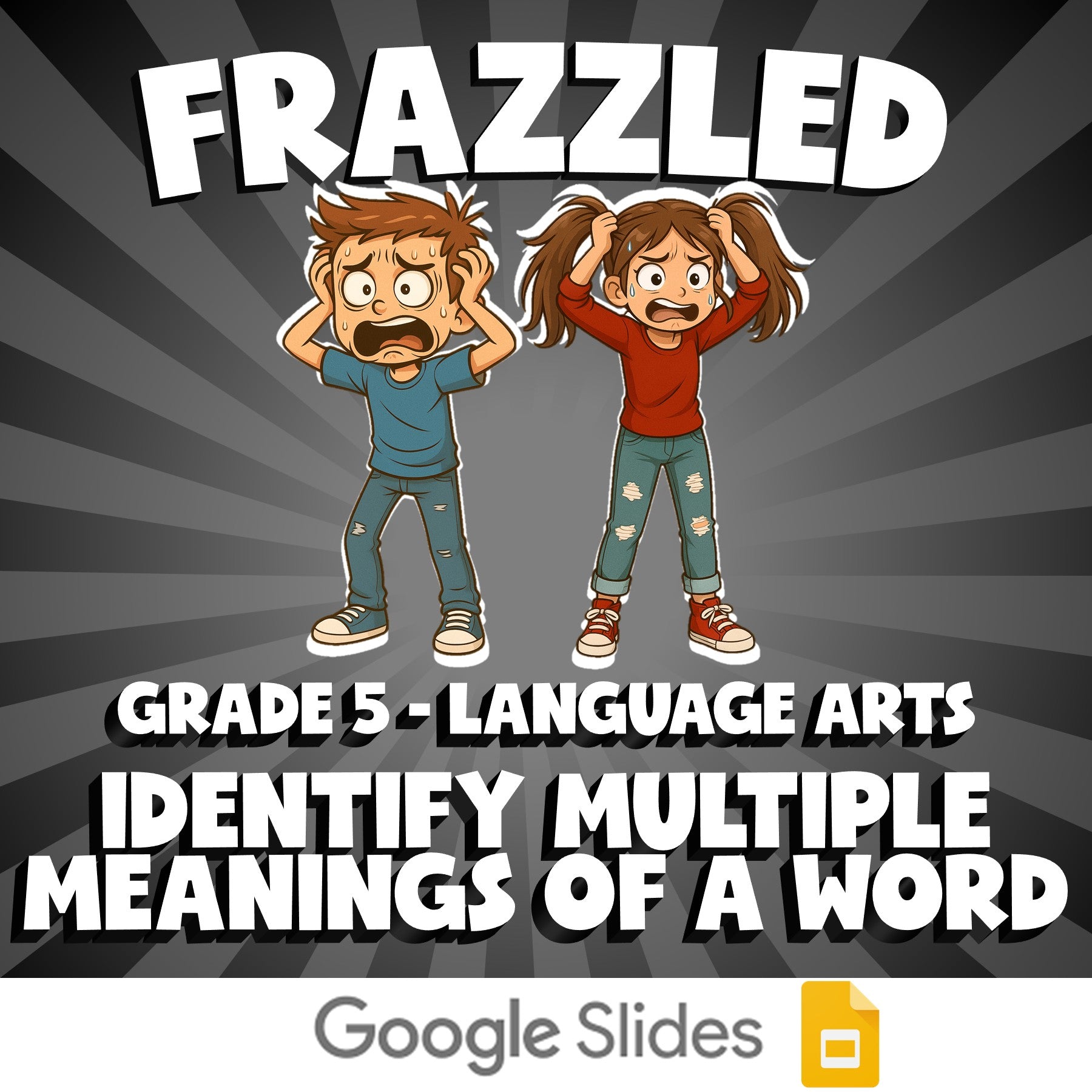 Identify Multiple Meanings of a Word FRAZZLED ELA Game - No Prep Grade 5 Review