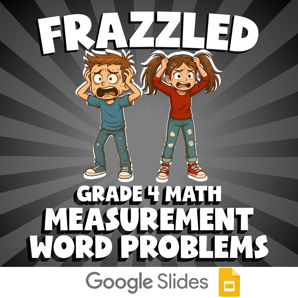 Measurement Word Problems FRAZZLED Math Game - No Prep Grade 4 Review Activity