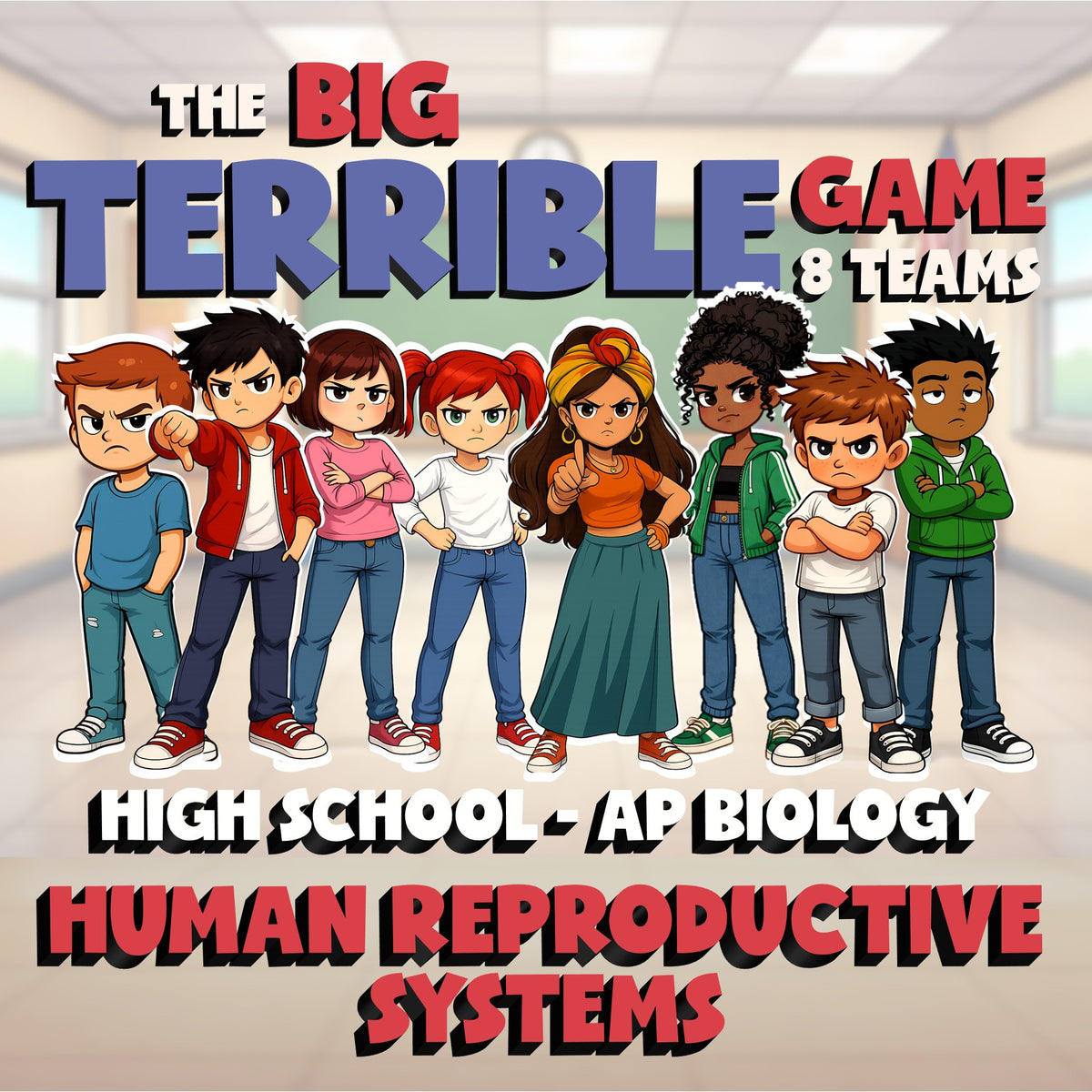 Human Reproductive Systems BIG TERRIBLE GAME - No Prep AP Biology Science Review