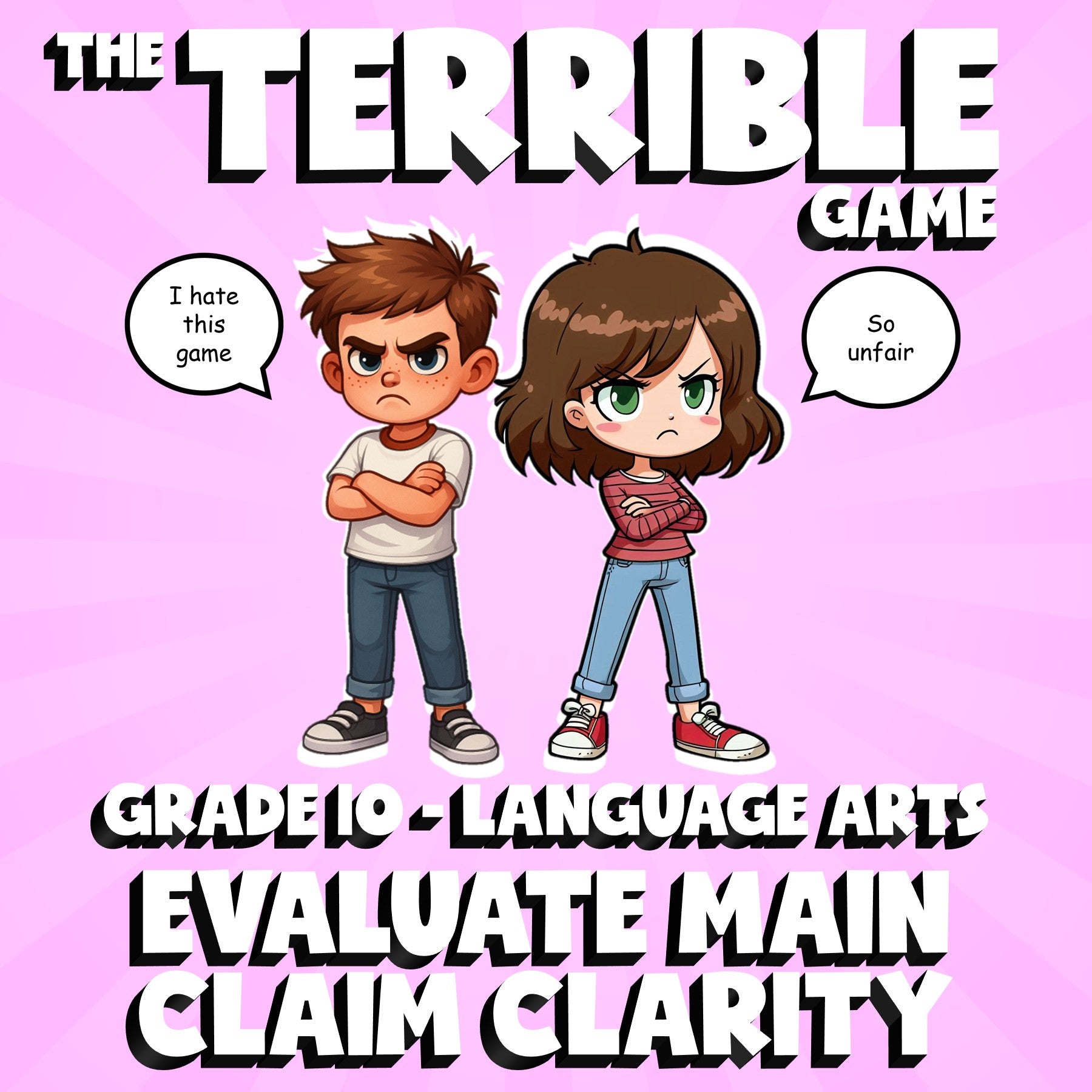 Evaluate Main Claim Clarity THE TERRIBLE GAME - No Prep Grade 10 ELA Review