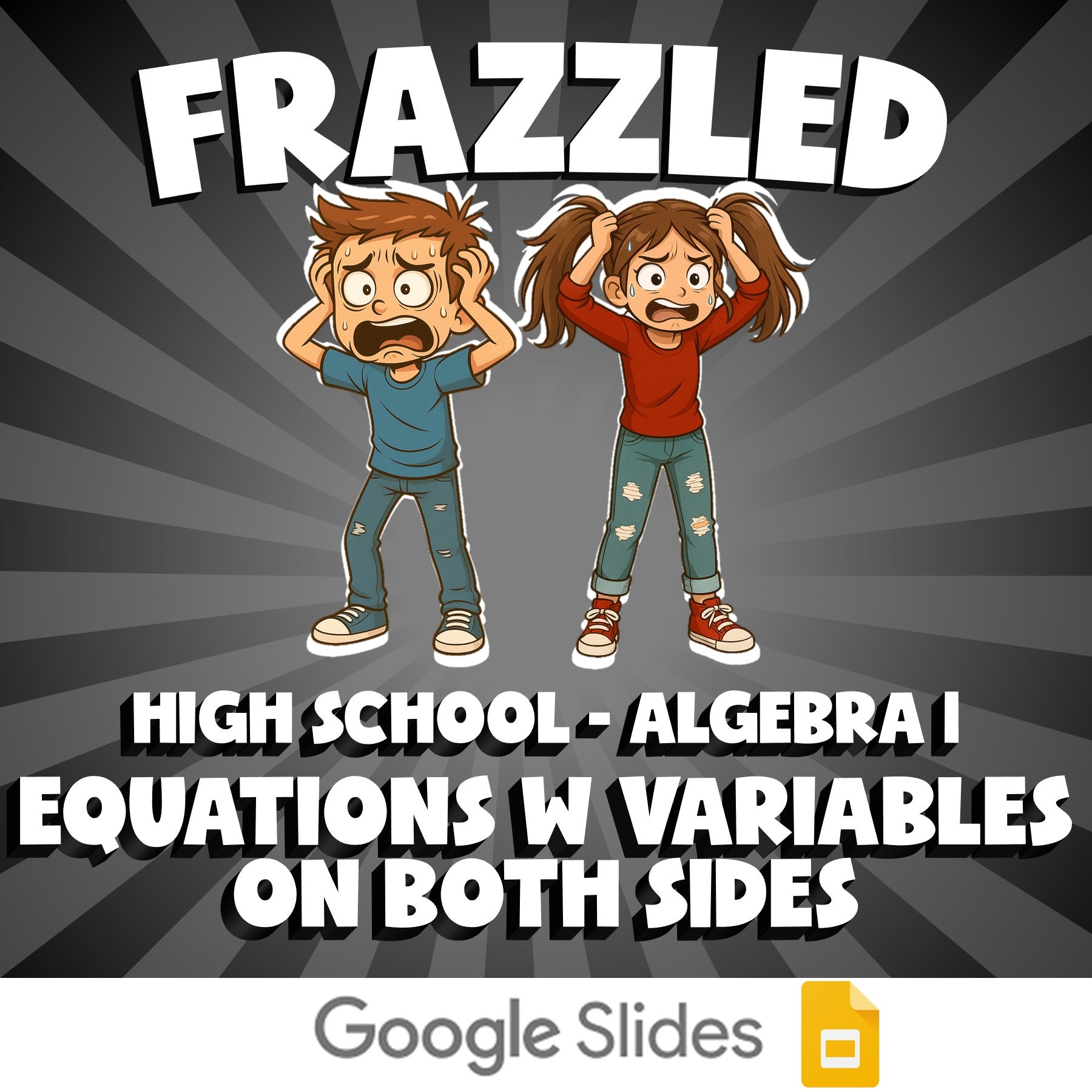 Equations w Variables on Both Sides FRAZZLED Math Game - No Prep Algebra 1