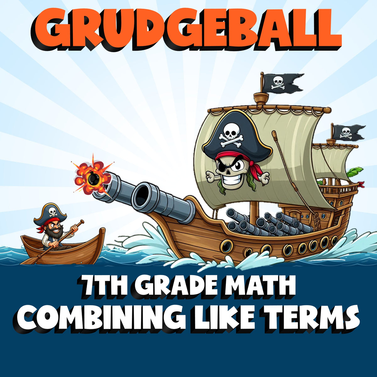 Combining Like Terms GRUDGEBALL Math Game - No Prep Grade 7 Review Activity