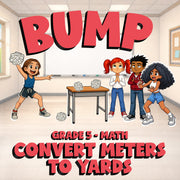Convert Meters to Yards BUMP Math Game - No Prep Grade 5 Review Activity