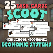 Economic Systems SCOOT TASK CARDS Economics Game - No Prep Review Activity