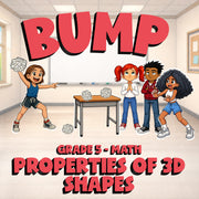 Properties of 3D Shapes BUMP Math Game - No Prep Grade 5 Review Activity