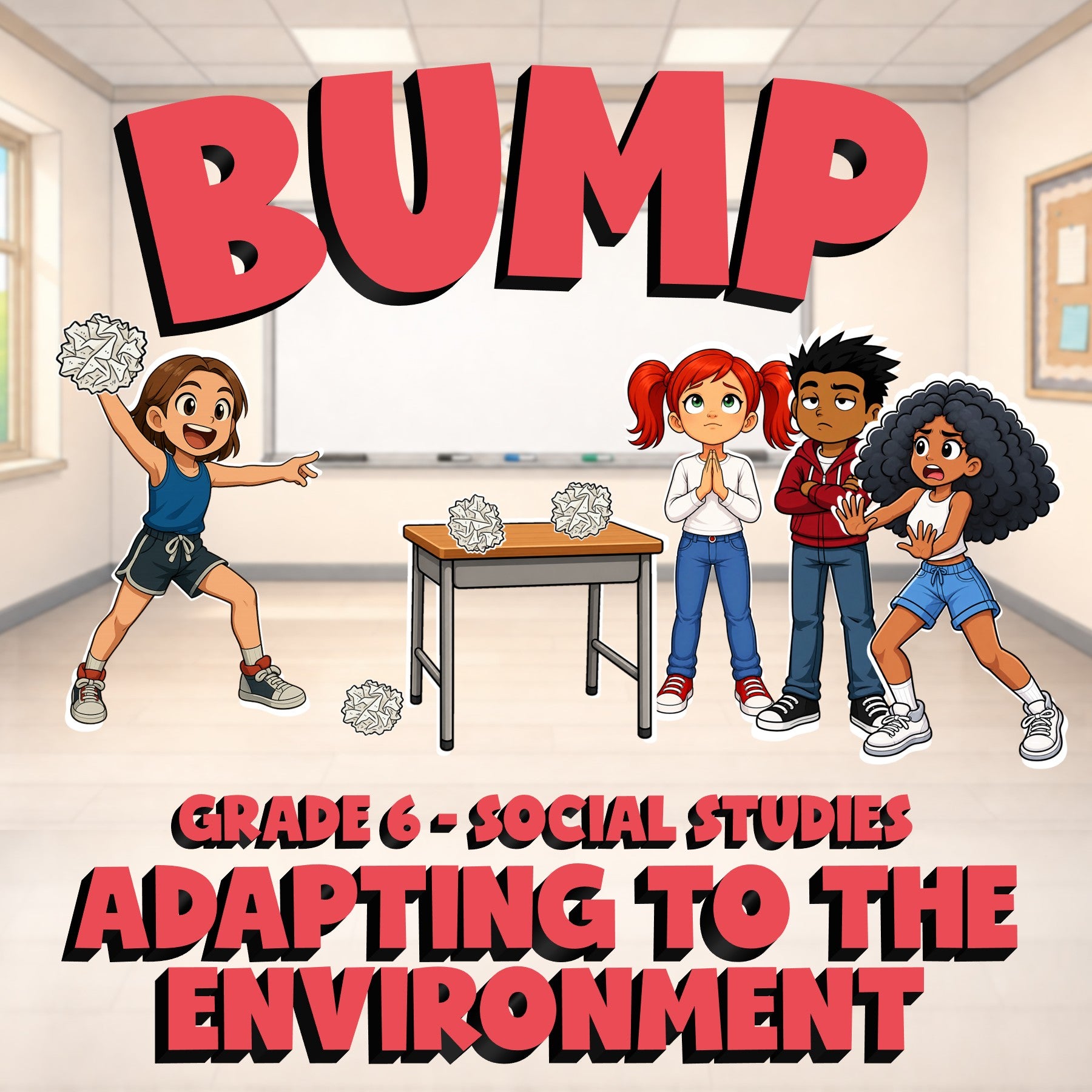 Adapting to the Environment BUMP Socials Game - No Prep Grade 6 Review Activity