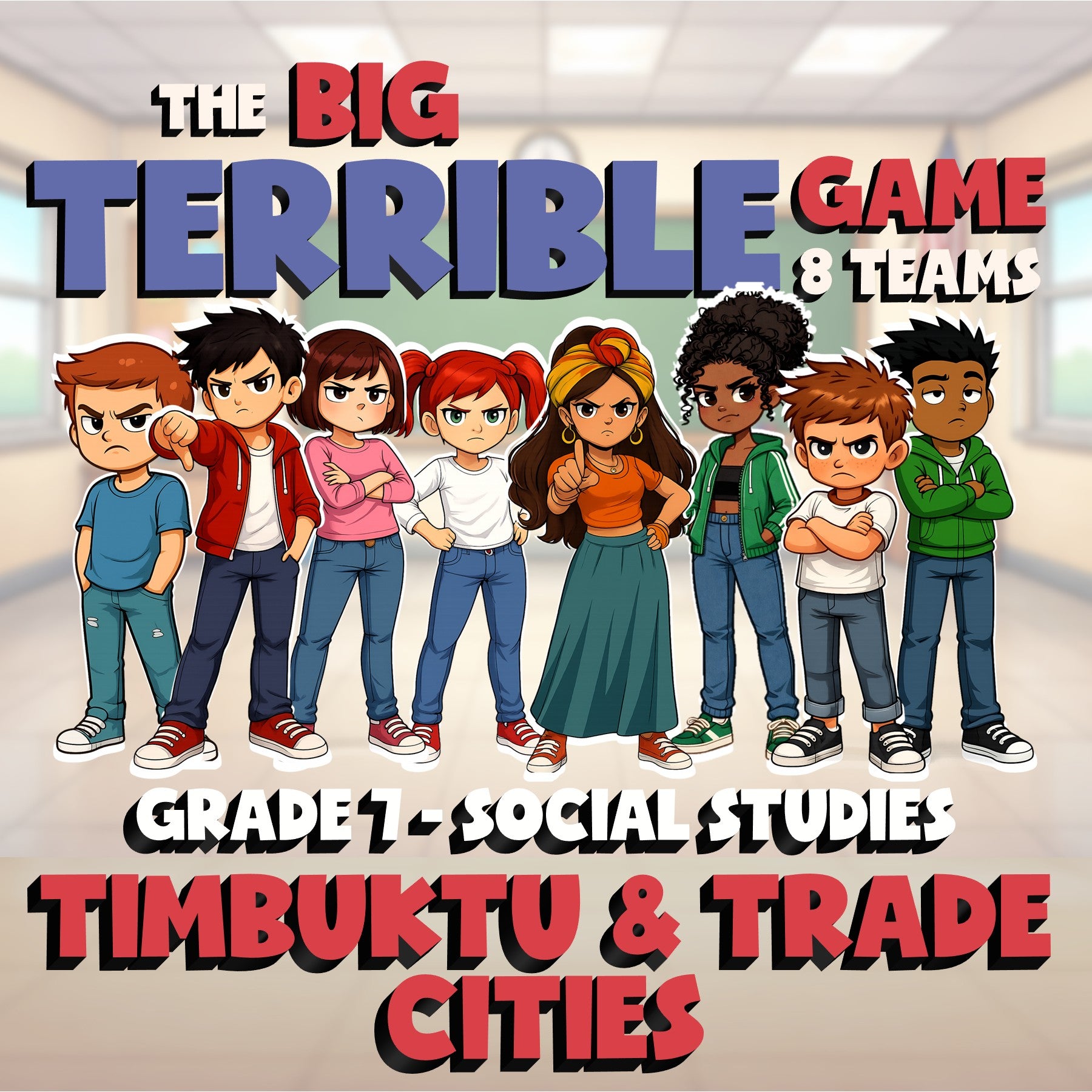 Timbuktu & Trade Cities BIG TERRIBLE GAME - No Prep Grade 7 Socials Review