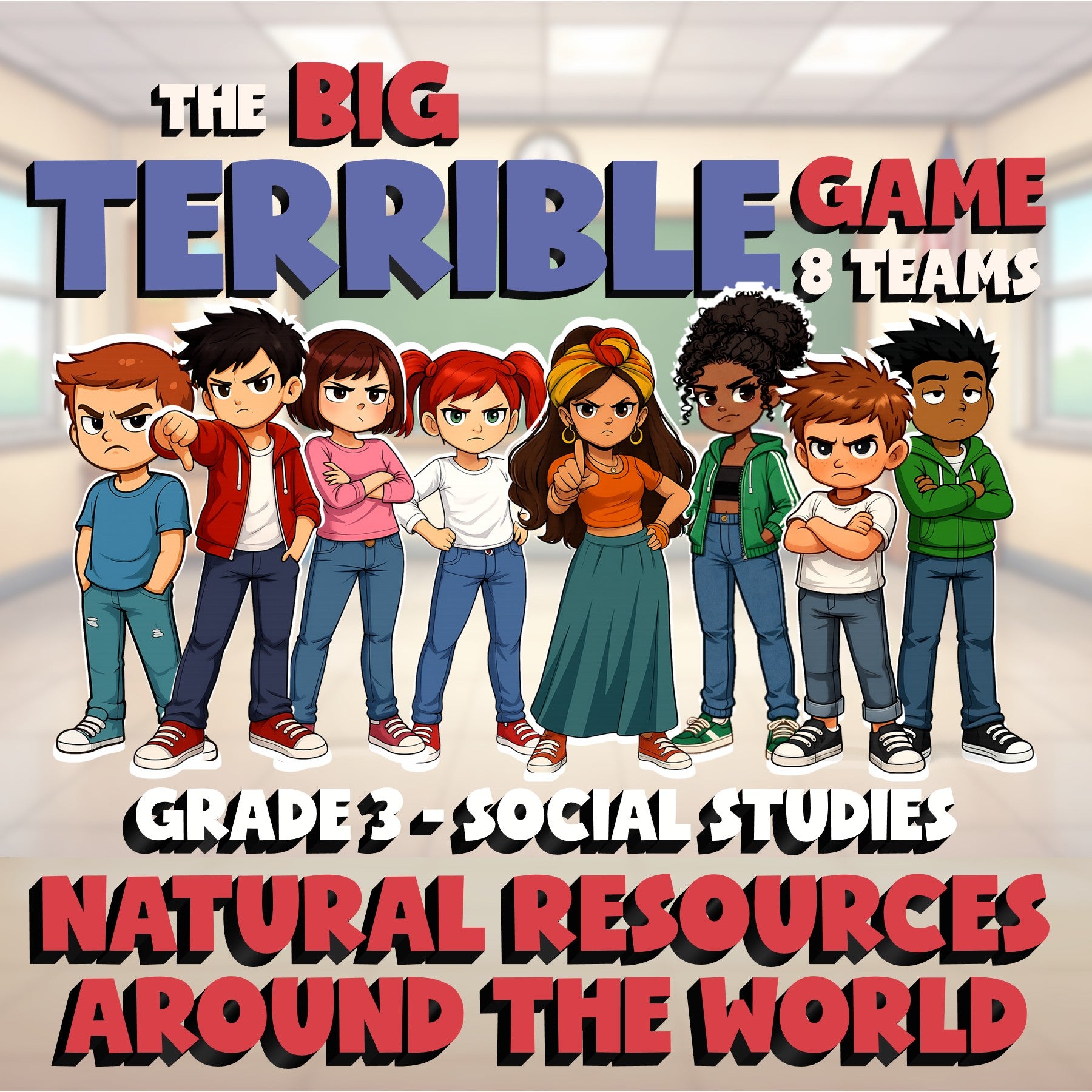 Natural Resources Around the World BIG TERRIBLE GAME - Grade 3 Socials Review