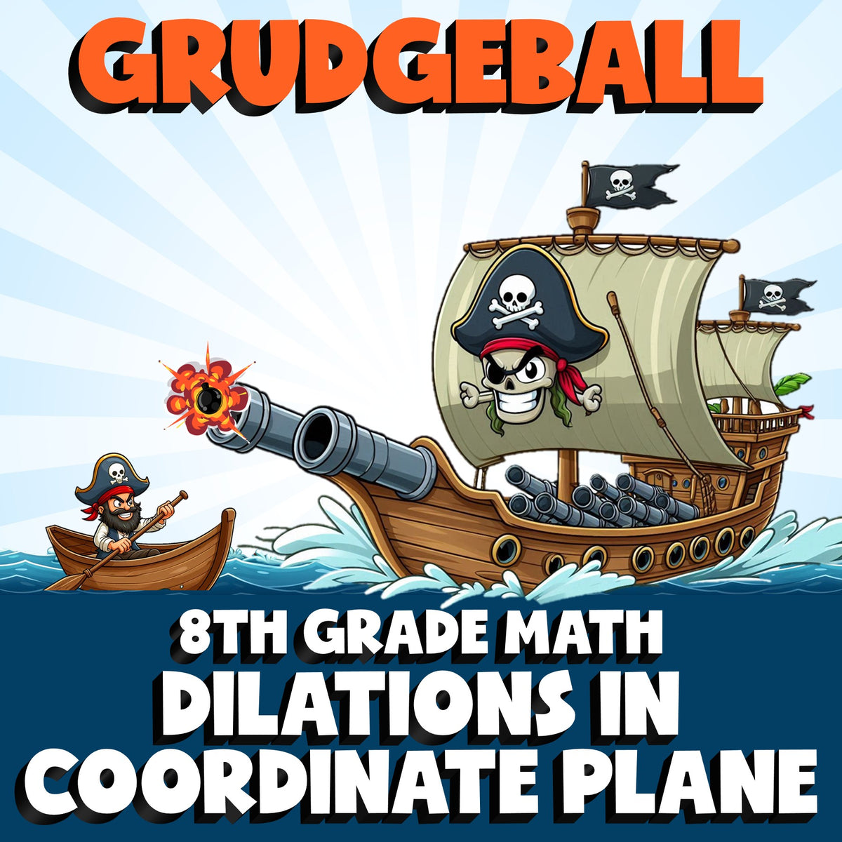 Dilations in Coordinate Plane GRUDGEBALL Math Game - No Prep Grade 8 Review