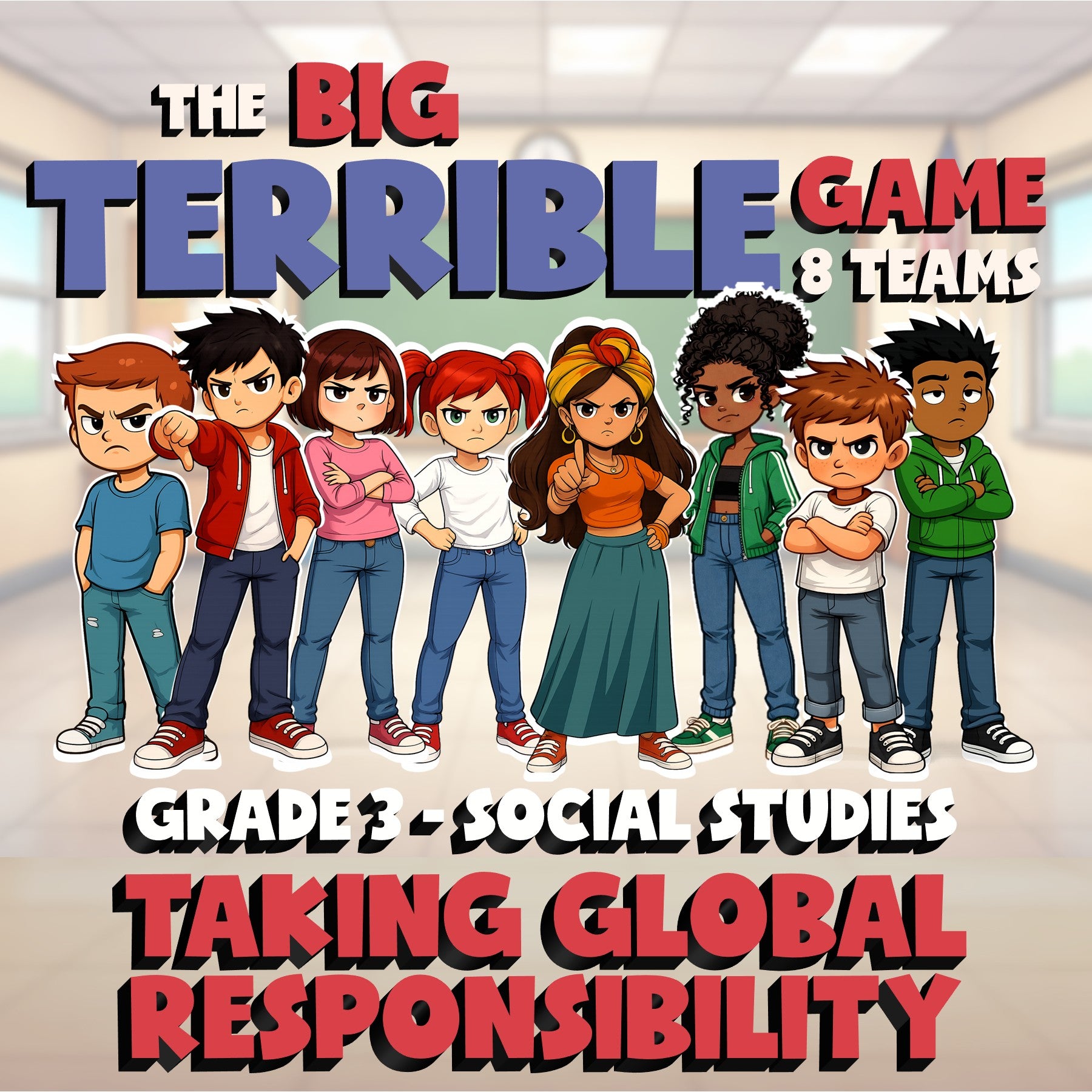 Taking Global Responsibility BIG TERRIBLE GAME - No Prep Grade 3 Socials Review