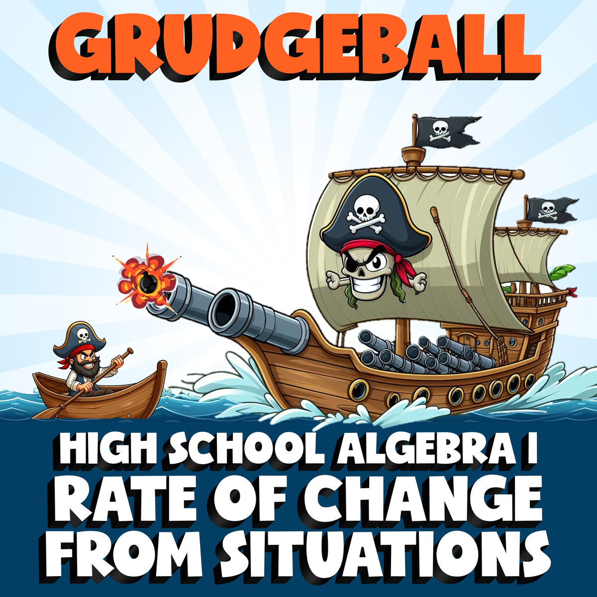 Rate of Change from Situations GRUDGEBALL Math Game - No Prep Algebra 1 Review