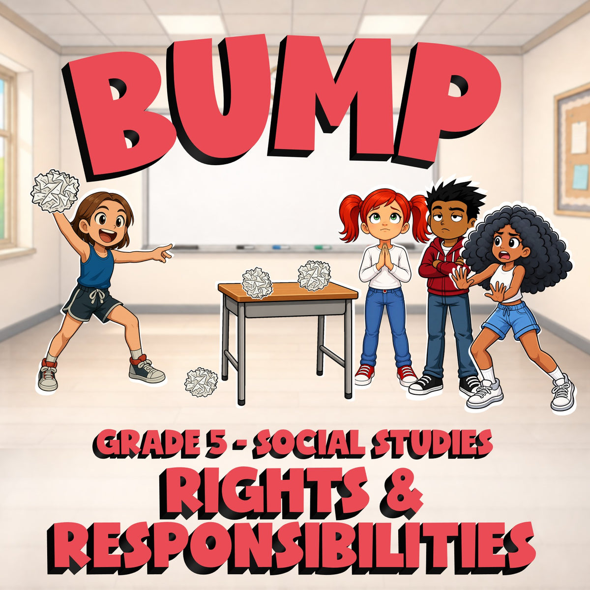 Rights & Responsibilities BUMP Socials Game - No Prep Grade 5 Review Activity