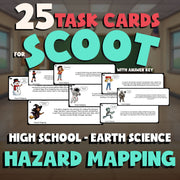 Hazard Mapping SCOOT TASK CARDS Game - No Prep Earth Science Review Activity