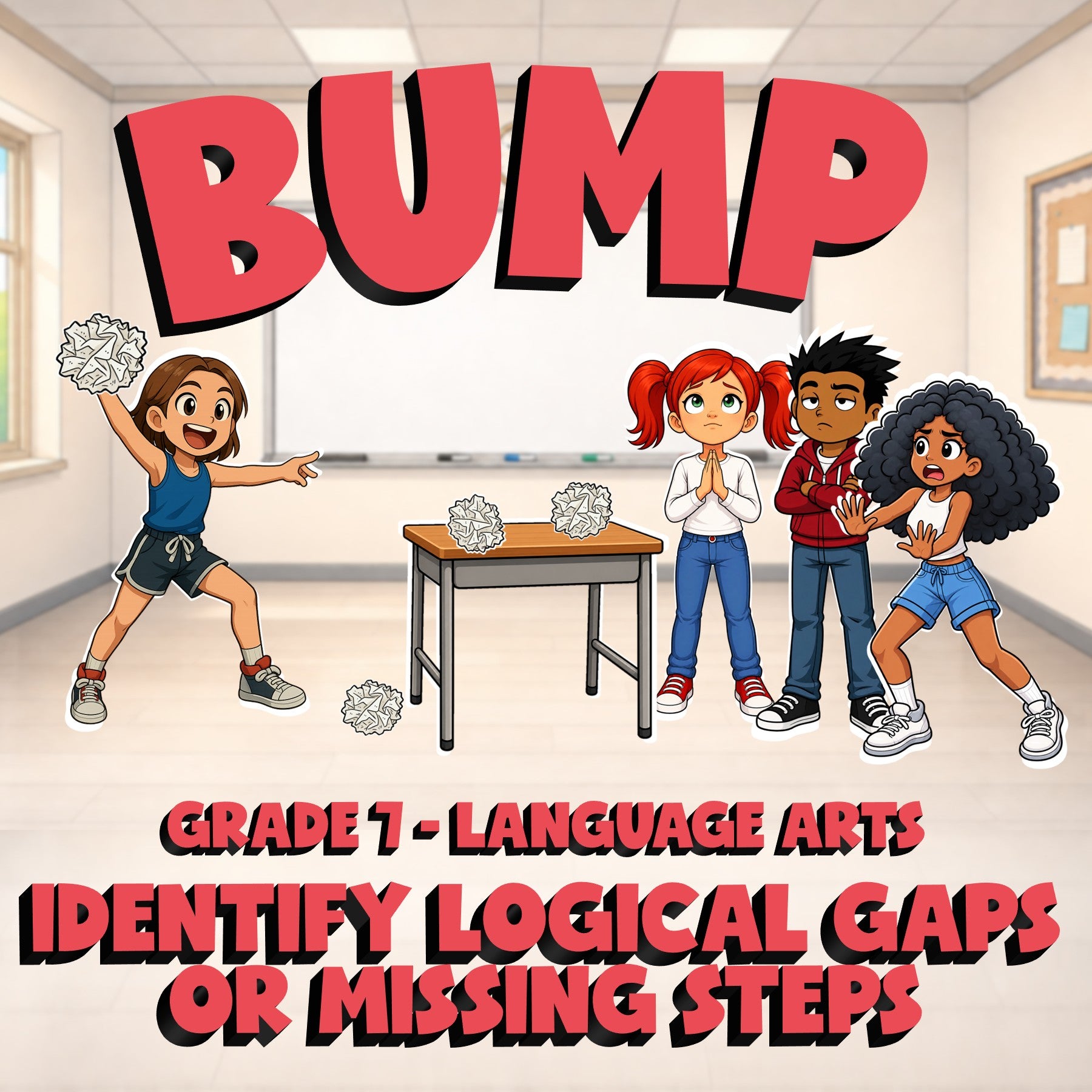 Identify Logical Gaps or Missing Steps BUMP ELA Game - No Prep Grade 7 Review