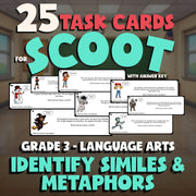 Identify Similes & Metaphors SCOOT TASK CARDS ELA Game - No Prep Grade 3 Review