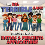 Ratios & Percents Applications BIG TERRIBLE GAME - No Prep Grade 6 Math Review