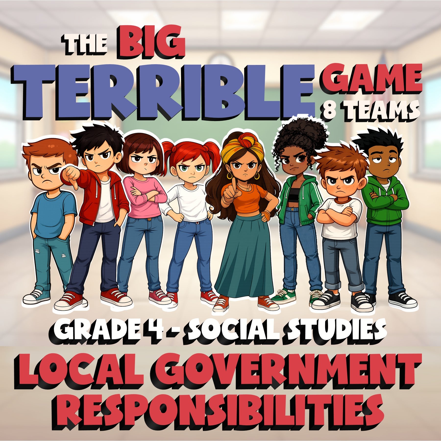 Local Government Responsibilities BIG TERRIBLE GAME - Grade 4 Socials Review