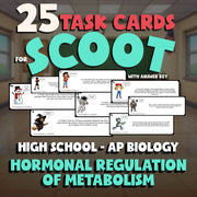 Hormonal Regulation of Metabolism SCOOT TASK CARDS Science Game - AP Biology