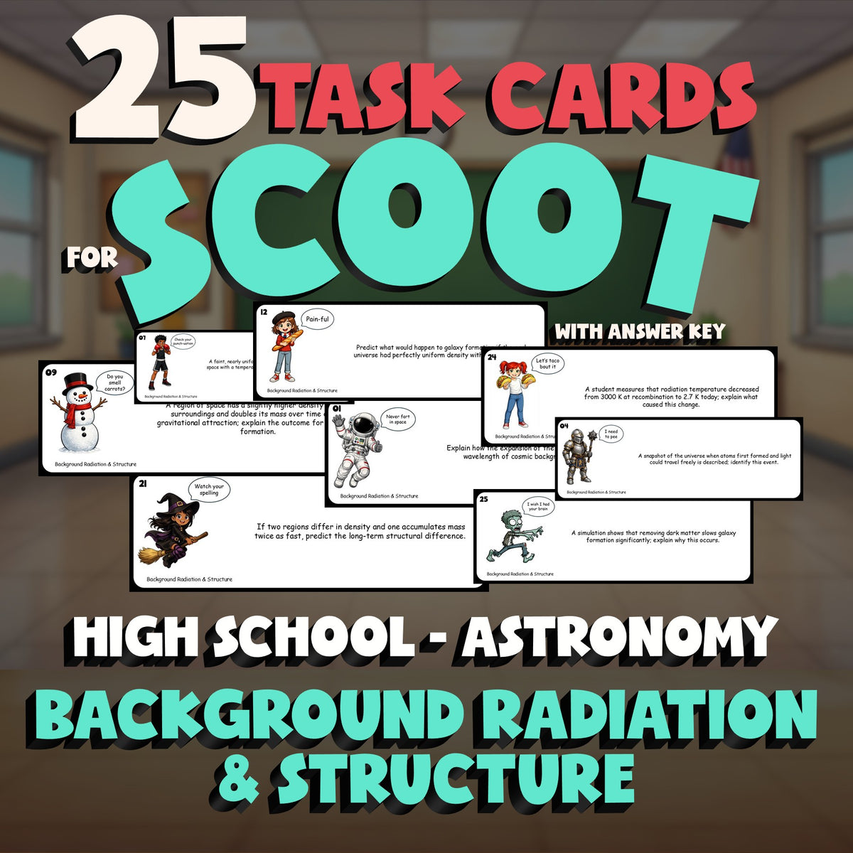 Background Radiation & Structure SCOOT TASK CARDS Science Game - Astronomy