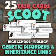 Genetic Disorders & Inheritance Links SCOOT TASK CARDS Science Game - Biology