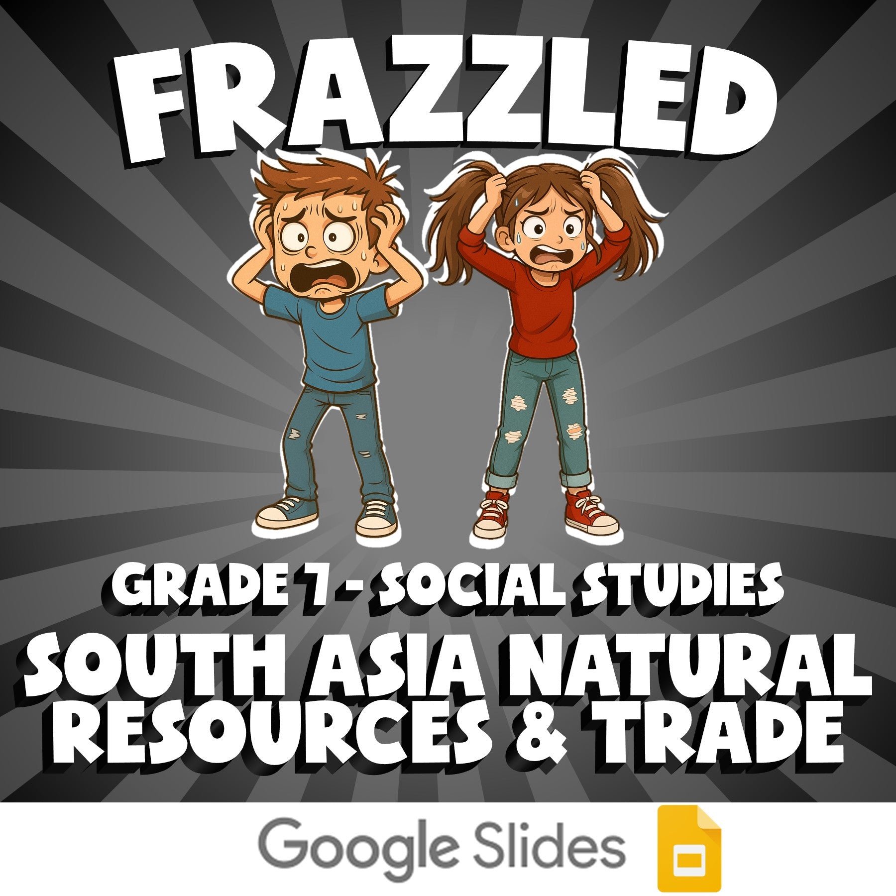 South Asia Natural Resources & Trade FRAZZLED Socials Game - No Prep Grade 7