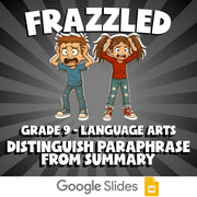 Distinguish Paraphrase from Summary FRAZZLED ELA Game - No Prep Grade 9 Review