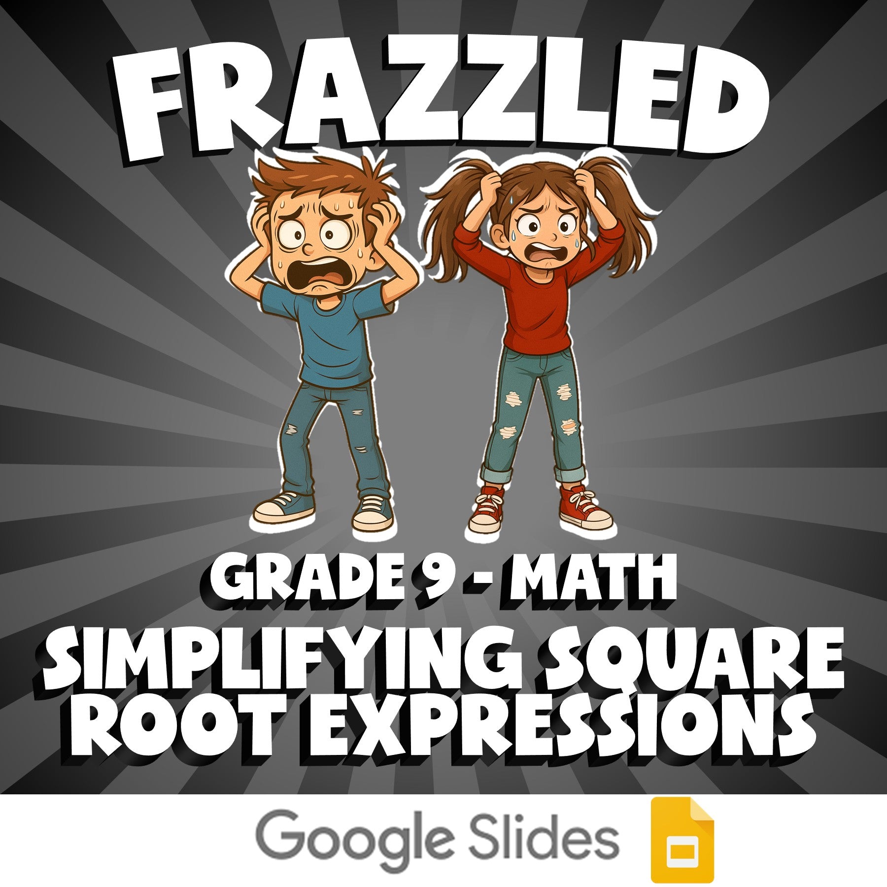 Simplifying Square Root Expressions FRAZZLED Math Game - No Prep Grade 9 Review