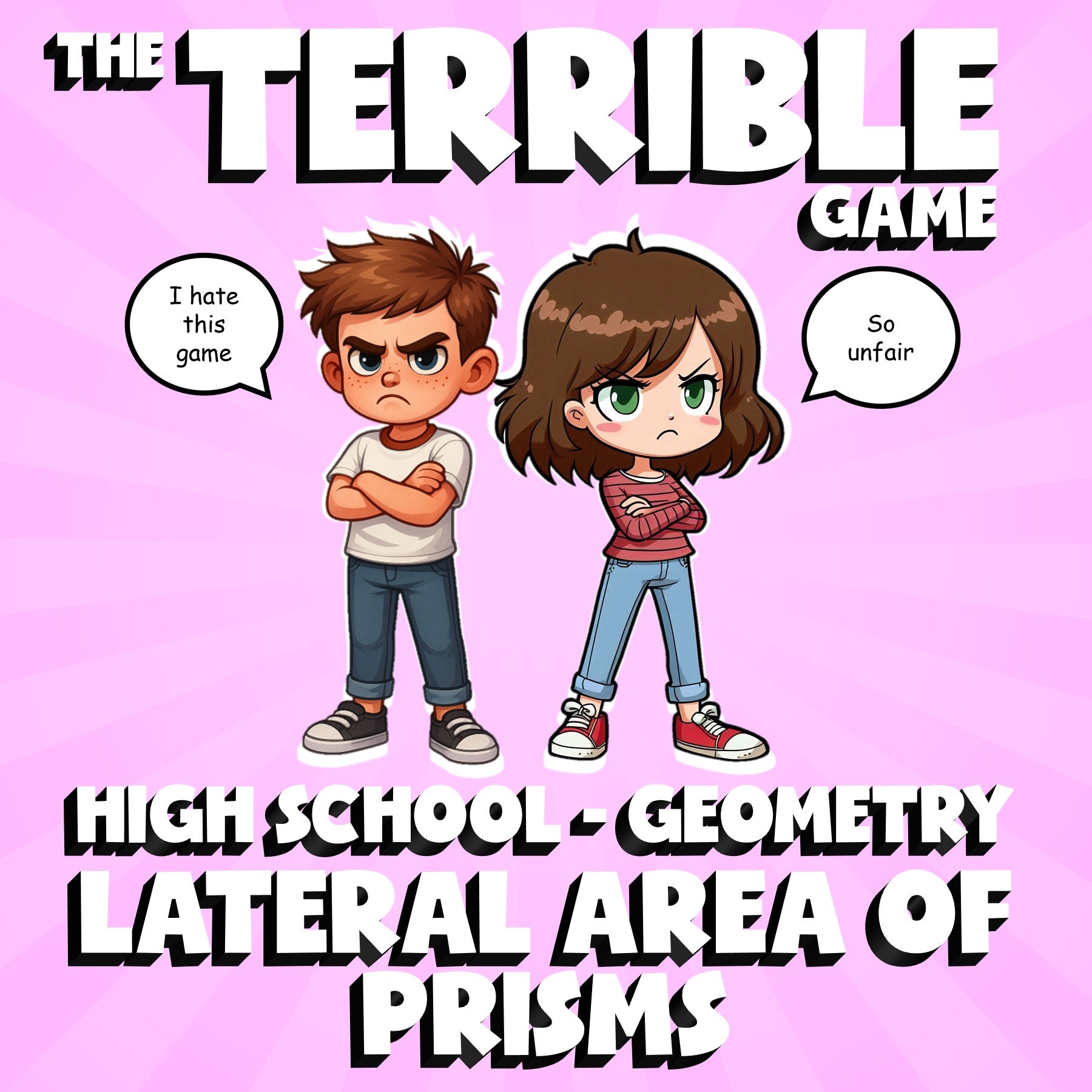 Lateral Area of Prisms THE TERRIBLE GAME - No Prep Geometry Math Review Activity