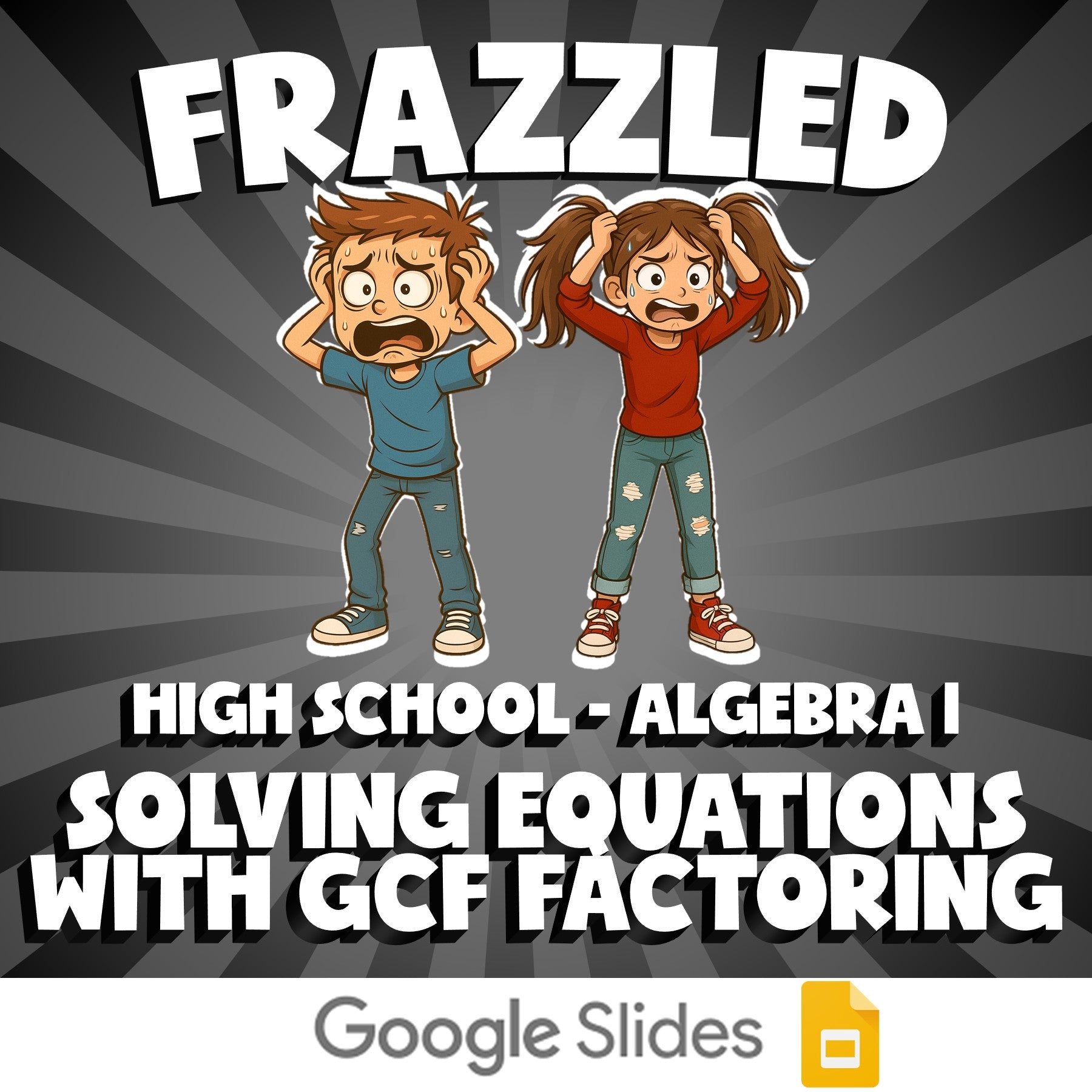 Solving Equations with GCF Factoring FRAZZLED Math Game - No Prep Algebra 1