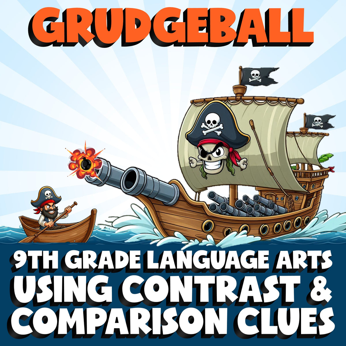 Using Contrast & Comparison Clues GRUDGEBALL ELA Game - No Prep Grade 9 Review