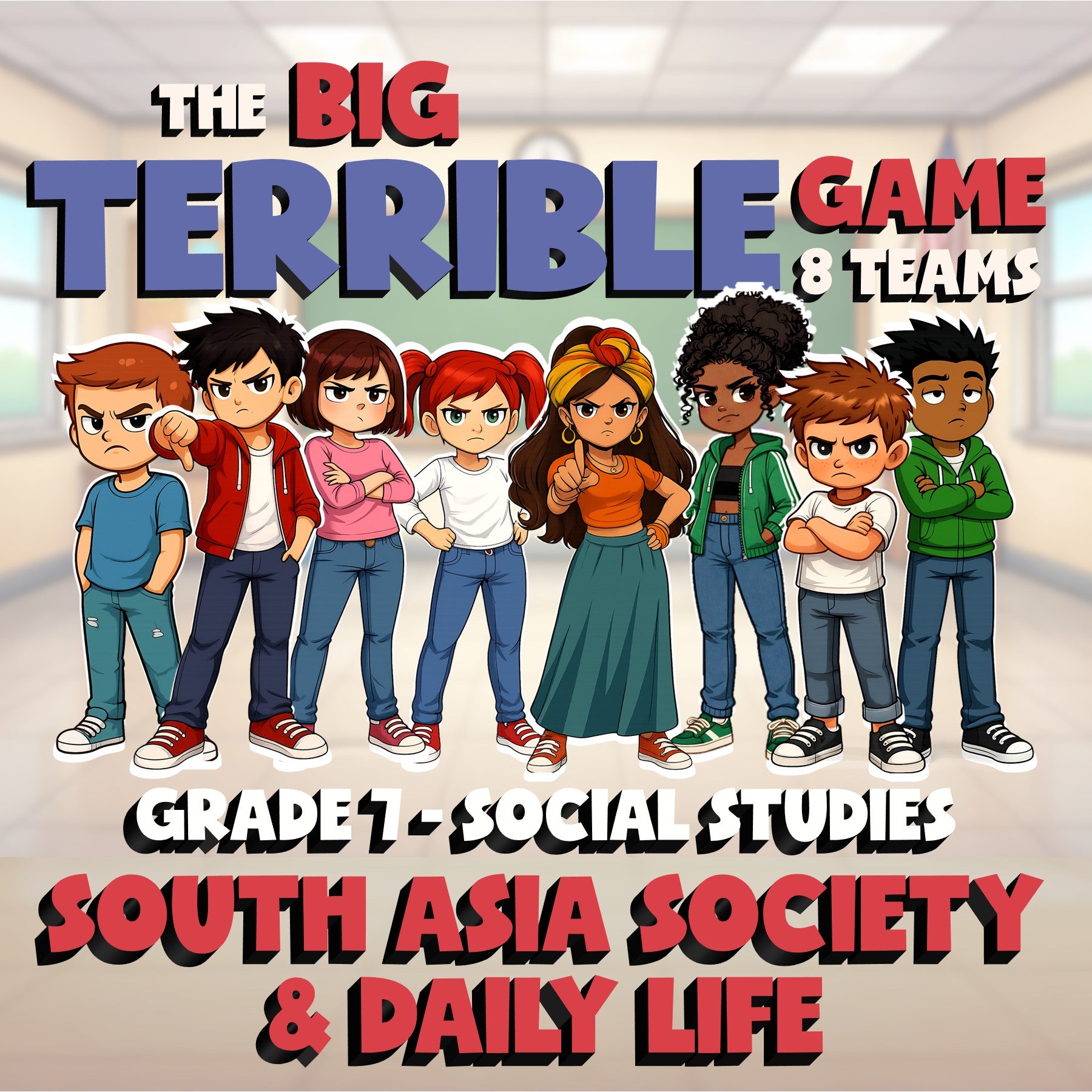 South Asia Society & Daily Life BIG TERRIBLE GAME - Grade 7 Socials Review