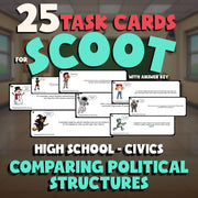 Comparing Political Structures SCOOT TASK CARDS Civics Game - No Prep Review