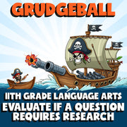 Evaluate if a Question Requires Research GRUDGEBALL ELA Game - No Prep Grade 11