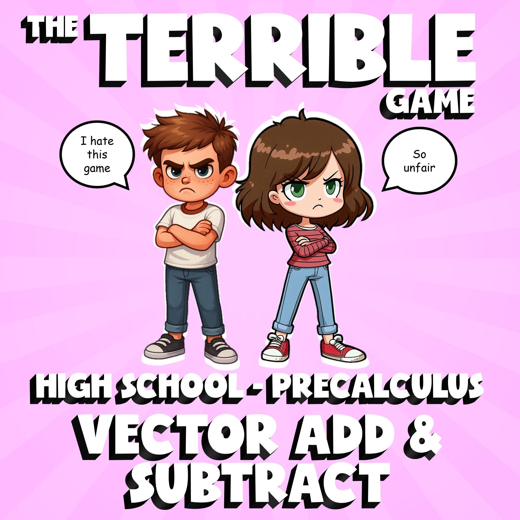 Vector Add & Subtract THE TERRIBLE GAME - No Prep PreCalculus Math Review