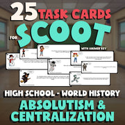 Absolutism & Centralization SCOOT TASK CARDS Game - No Prep World History Review