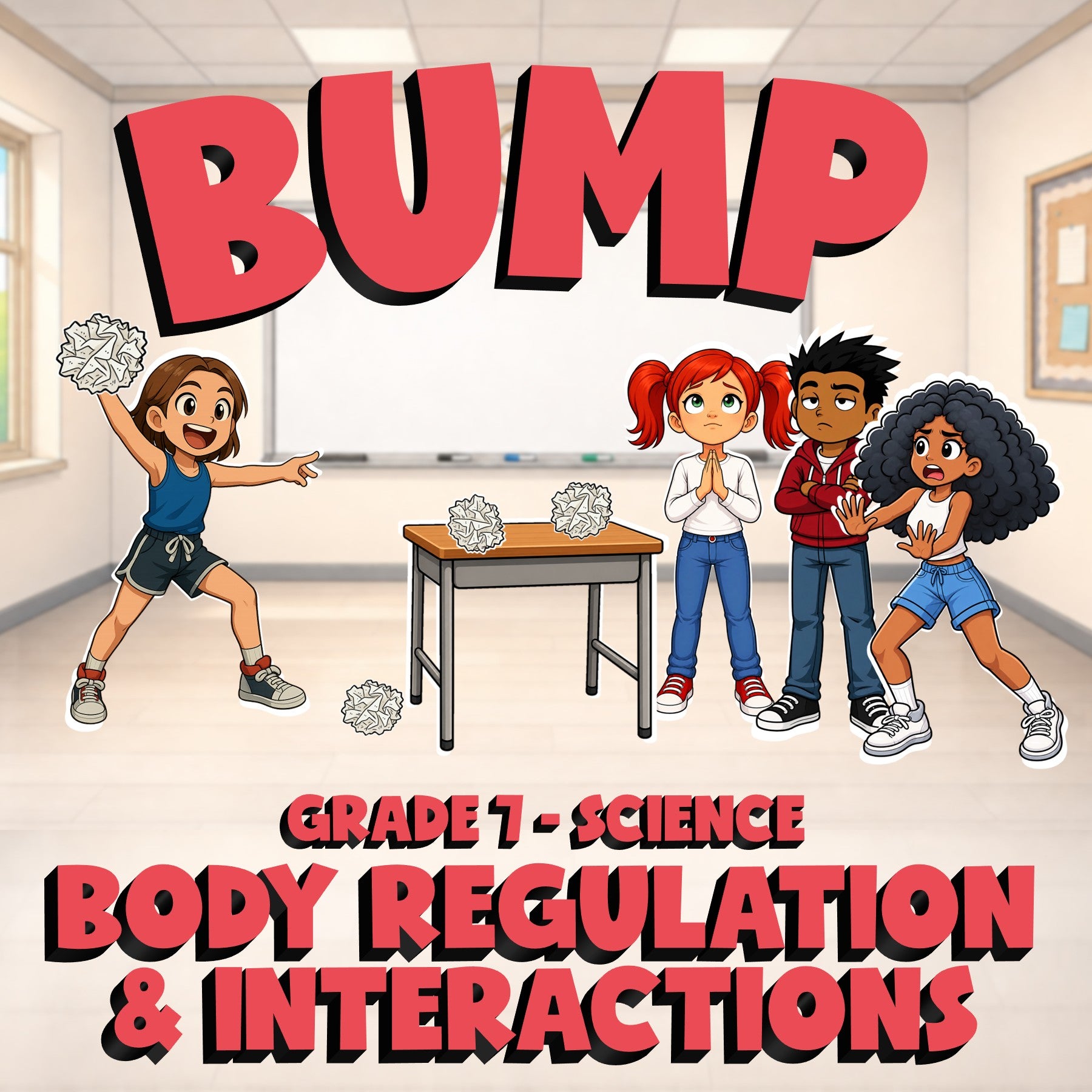 Body Regulation & Interactions BUMP Science Game - No Prep Grade 7 Review