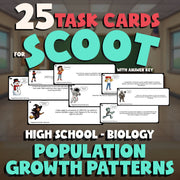Population Growth Patterns SCOOT TASK CARDS Science Game - No Prep Biology