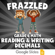 Reading & Writing Decimals FRAZZLED Math Game - No Prep Grade 6 Review Activity