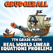 Real World Linear Equations Problems GRUDGEBALL Math Game - No Prep Grade 7