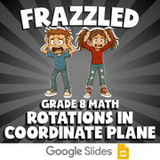 Rotations in Coordinate Plane FRAZZLED Math Game - No Prep Grade 8 Review