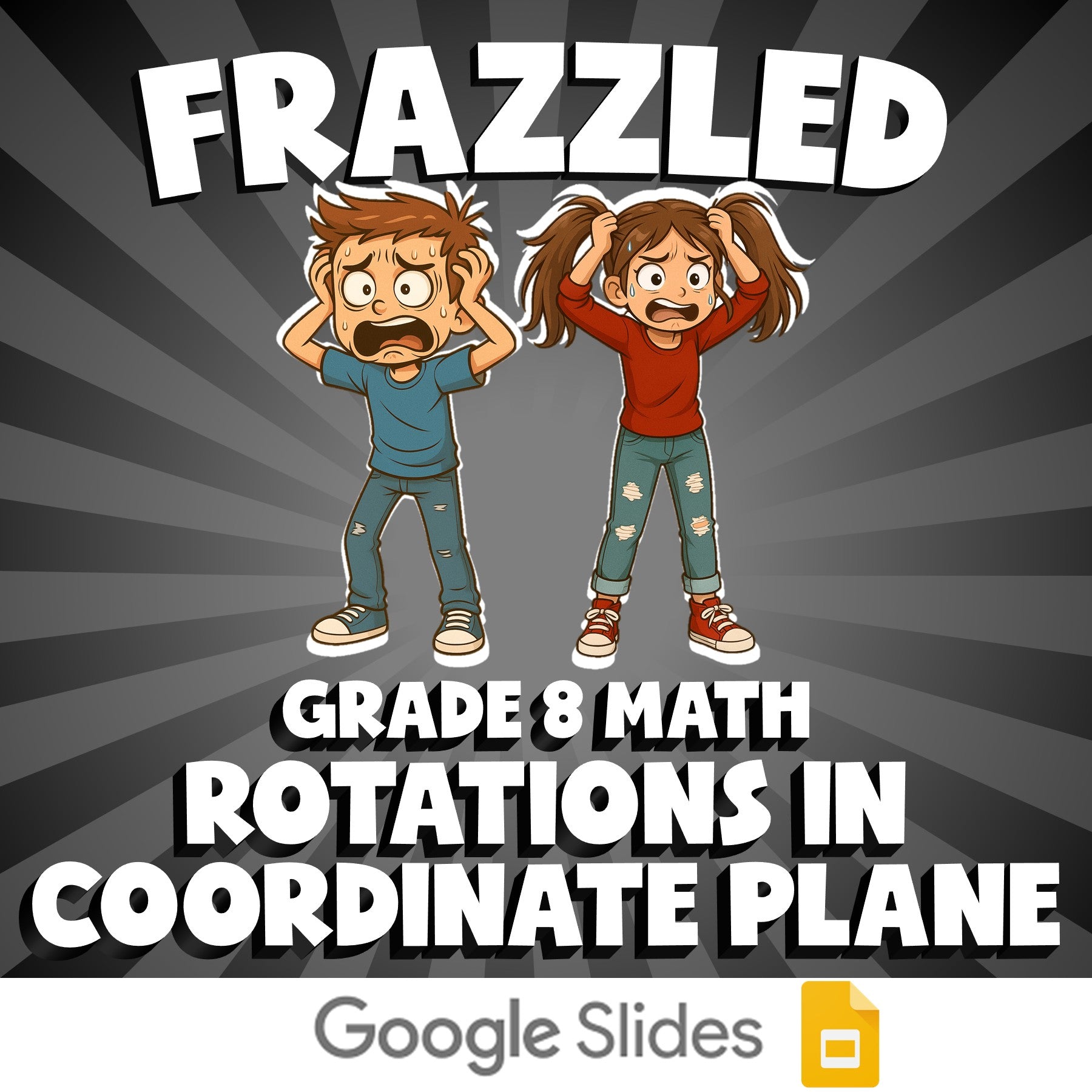 Rotations in Coordinate Plane FRAZZLED Math Game - No Prep Grade 8 Review