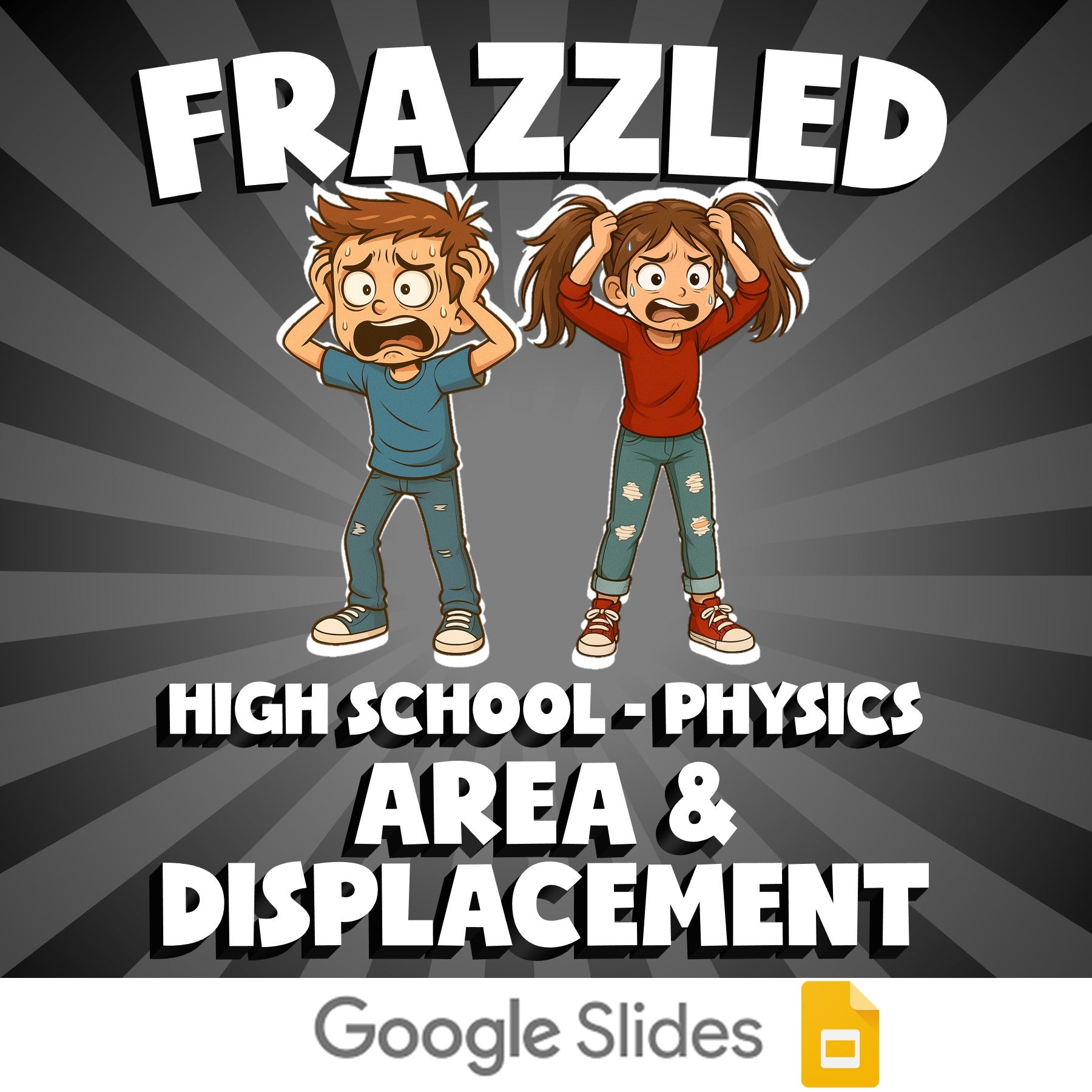 Area & Displacement FRAZZLED Science Game - No Prep Physics Review Activity