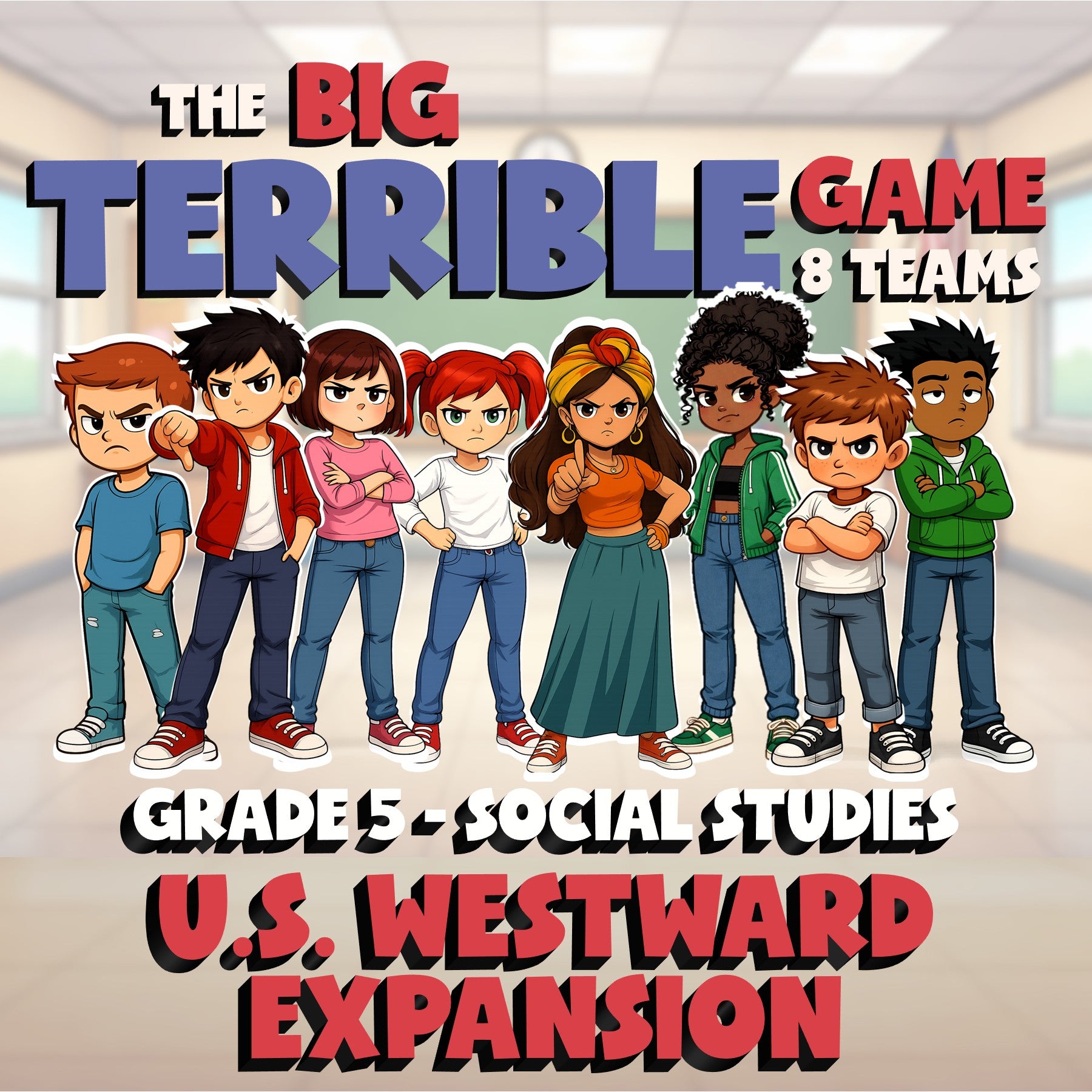 U.S. Westward Expansion BIG TERRIBLE GAME - No Prep Grade 5 Socials Review