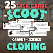 Cloning SCOOT TASK CARDS Science Game - No Prep Grade 9 Review Activity