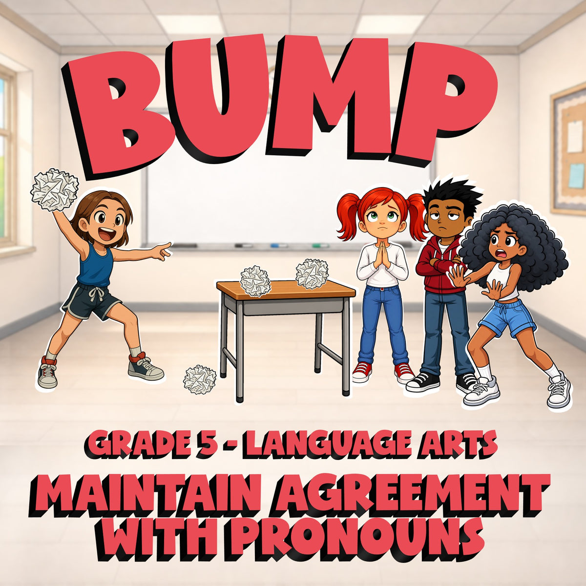 Maintain Agreement with Pronouns BUMP ELA Game - No Prep Grade 5 Review Activity