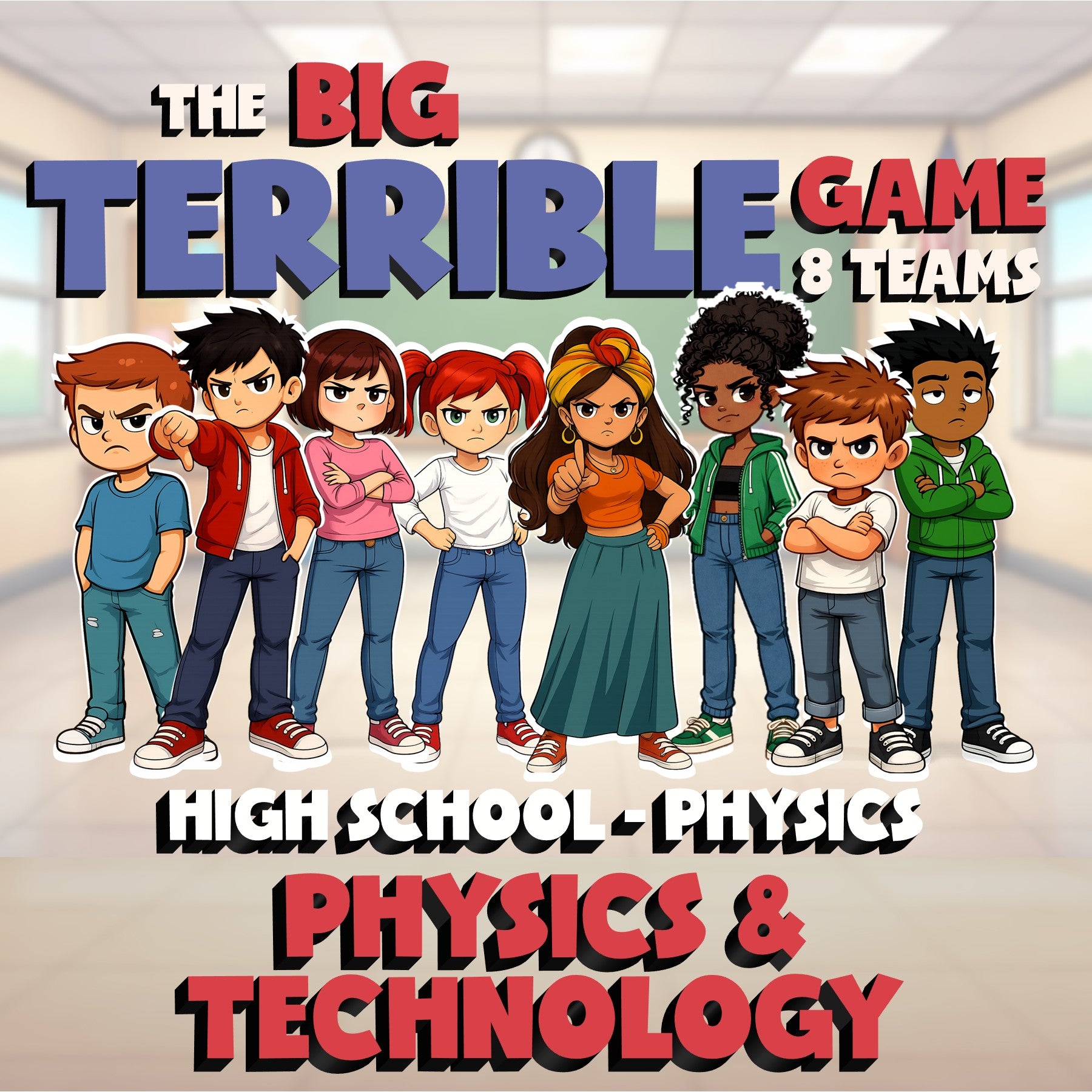 Physics & Technology BIG TERRIBLE GAME - No Prep Physics Science Review Activity